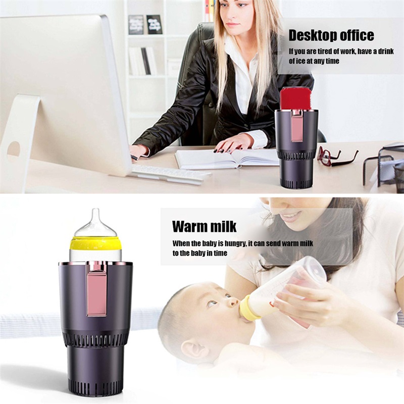 Tasse intelligente 2 en 1 12V pour voiture, chauffante et réfrigérante, mini réfrigérateur de voiture, porte-gobelet pour voyages en extérieur