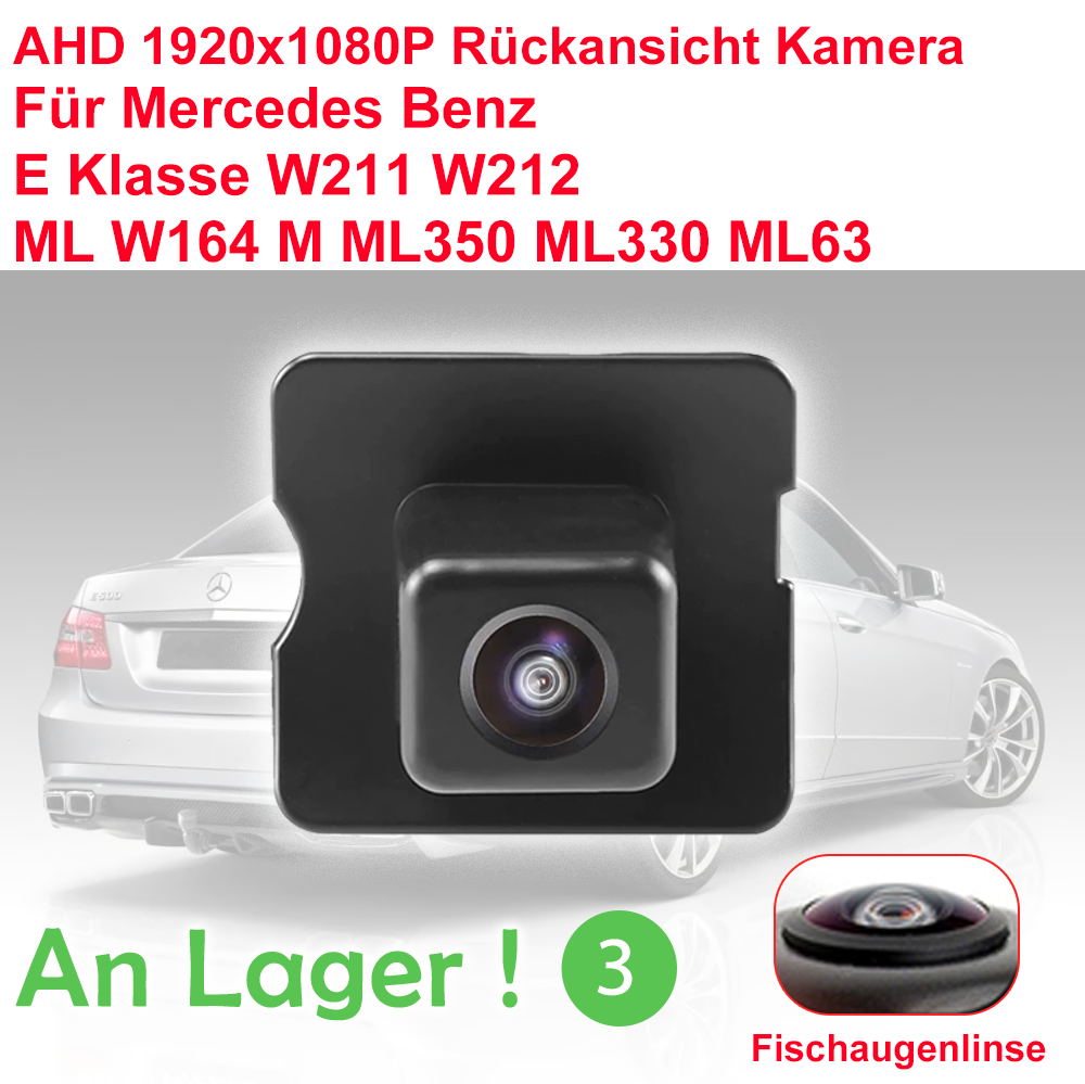 Caméra de recul AHD pour Mercedes-Benz Classe E (W211, W212) et ML (W164)