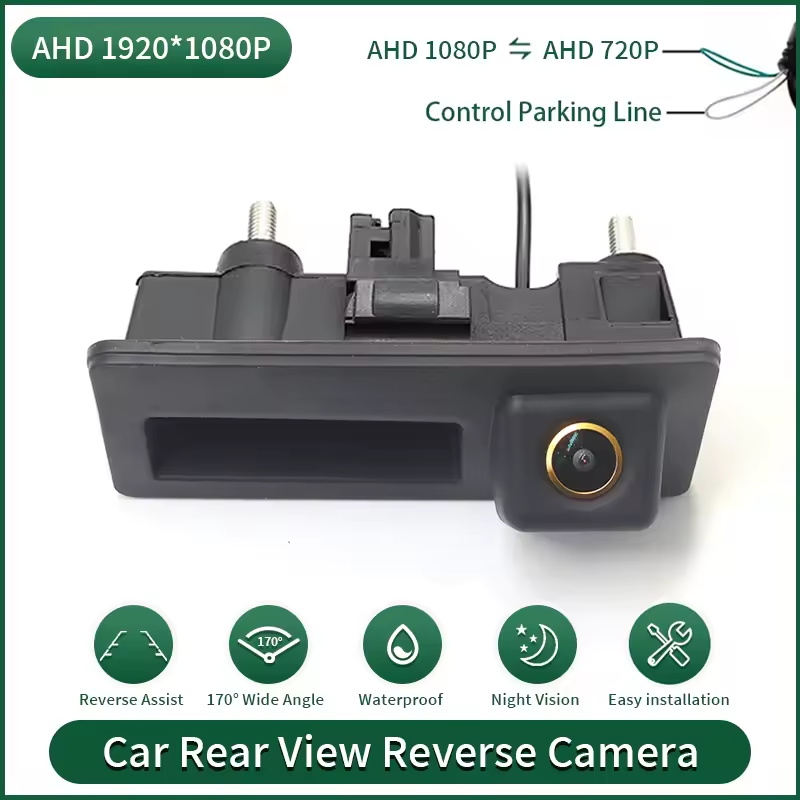 Caméra de recul AHD 1080P pour Audi, VW, Škoda, SEAT, Porsche (2008–2018)
