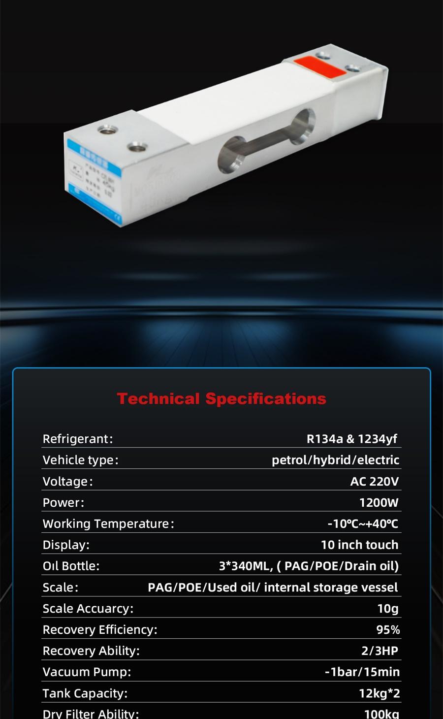 WDF X849 Vollautomatische Klimaservice-Station mit Hochleistungs-Spülungsfunktion für R134a & R1234yf –...