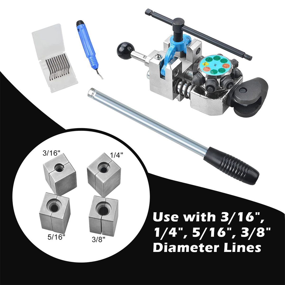45° & 37° Bördelgerät Set Hydraulisch für Bremsleitungen – Profi Bremsrohr Bördelwerkzeug Set, Auto Reparatur &...