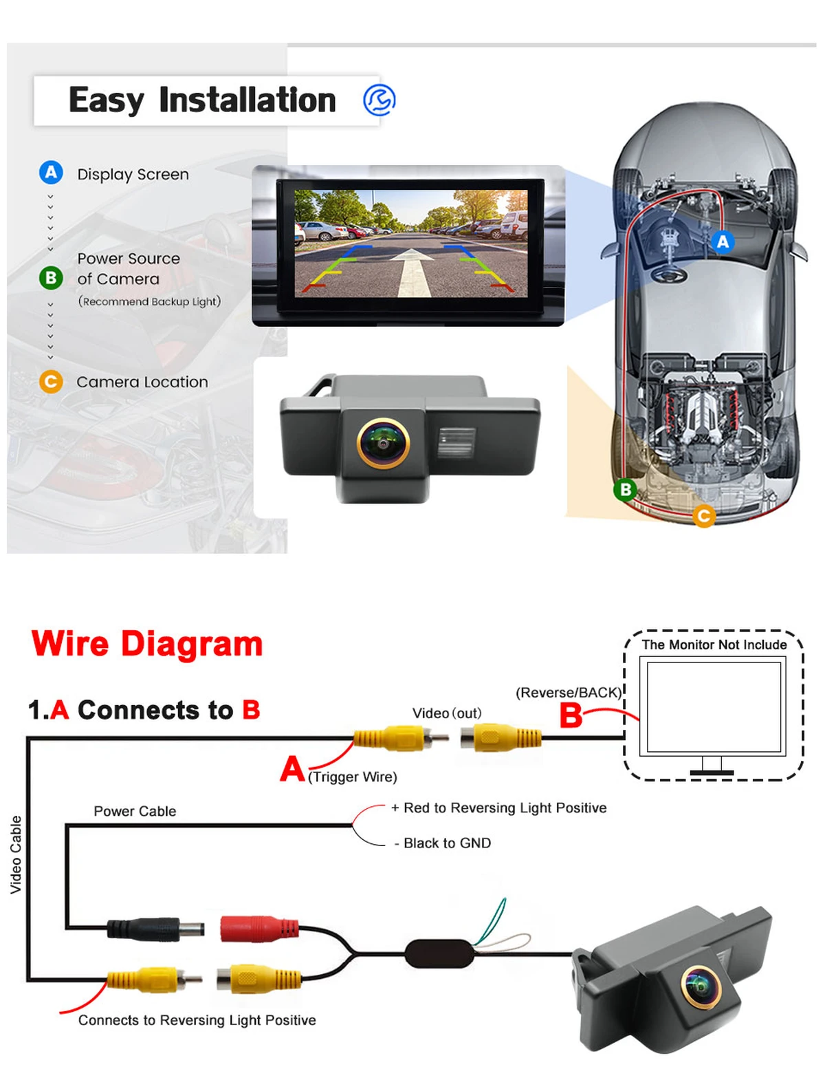 Telecamera posteriore AHD 1080P HD CCD per Nissan Qashqai/Dualis J10 J11 (2006–2019)