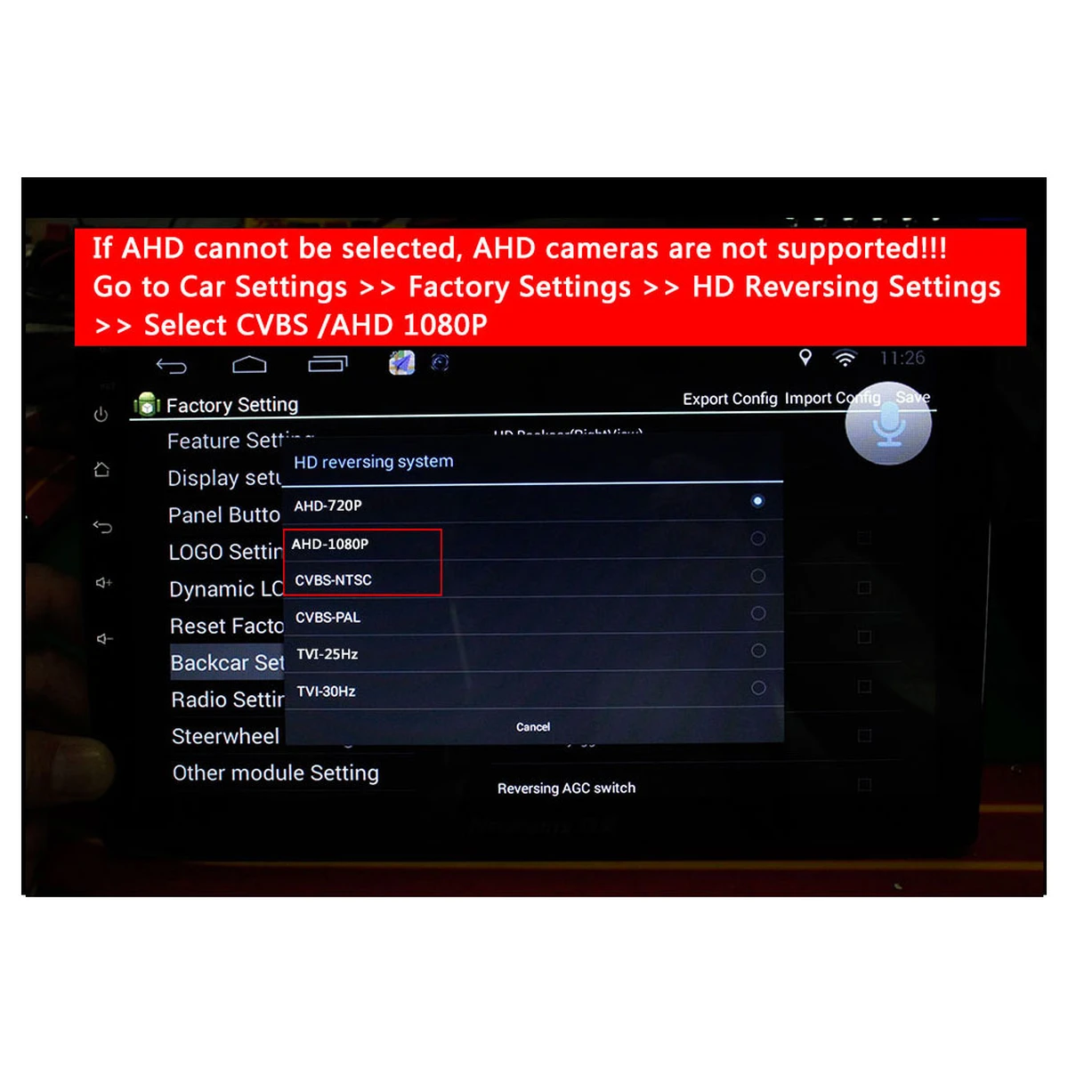 Caméra de recul AHD 1080P pour Chevrolet Epica/Lova/Aveo/Captiva/Cruze/Lacetti