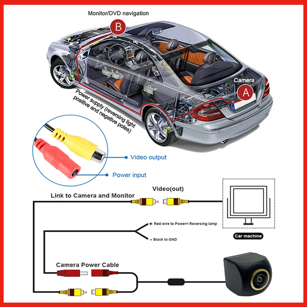 Videocamera posteriore CCD 1080P per Volvo XC60 2007-2020