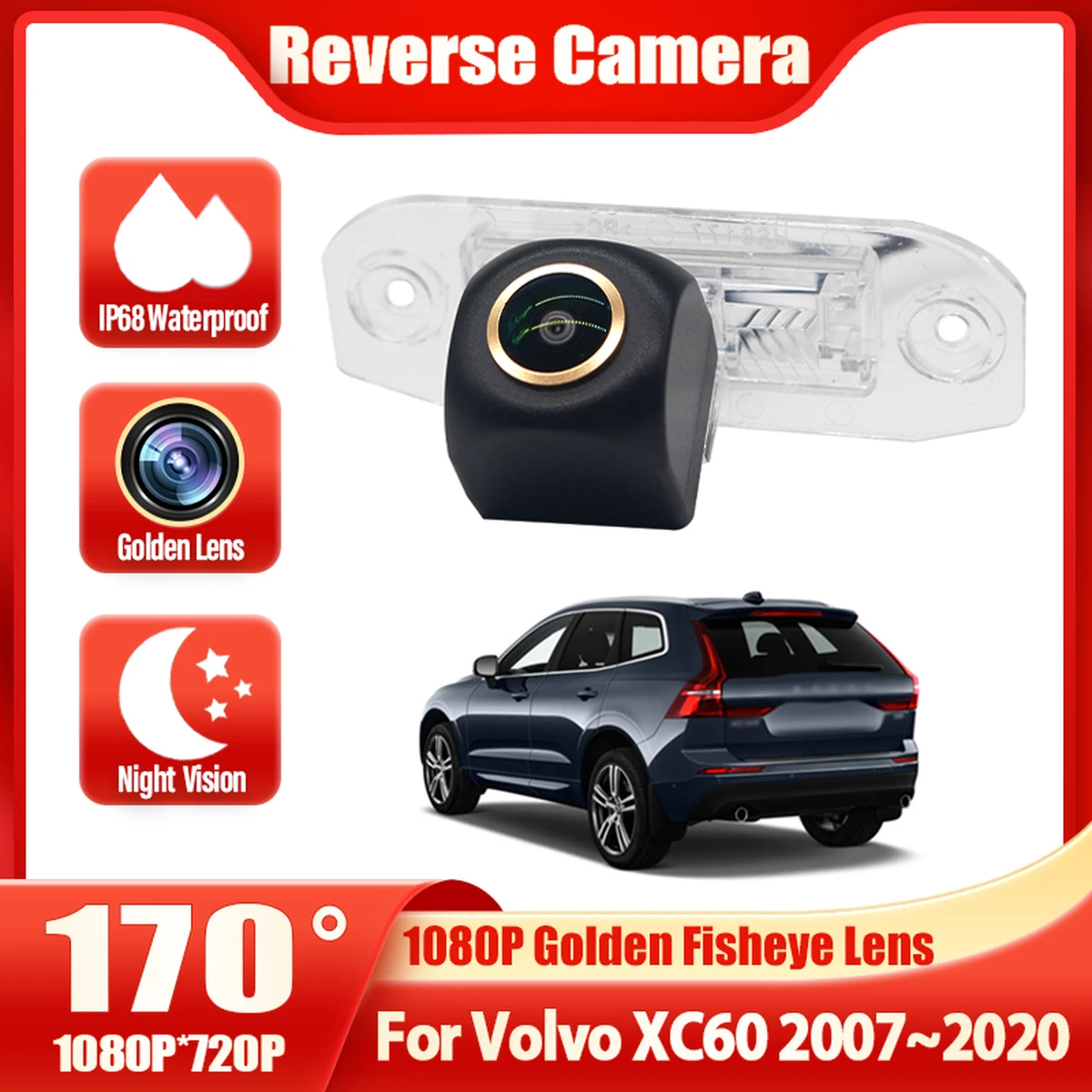 Videocamera posteriore CCD 1080P per Volvo XC60 2007-2020